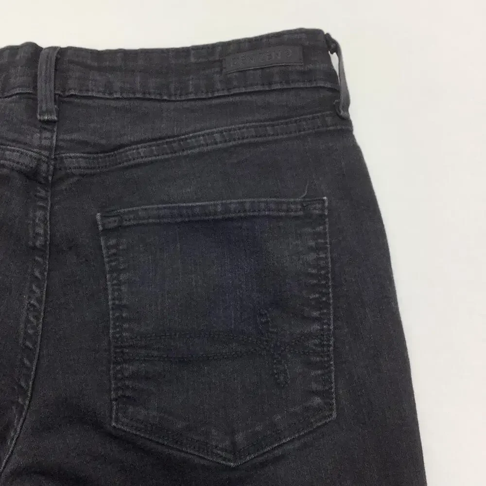 Denizen From Levis Ankle Skinny Jeans Womens 10 Black Charcoal Wash Distressed